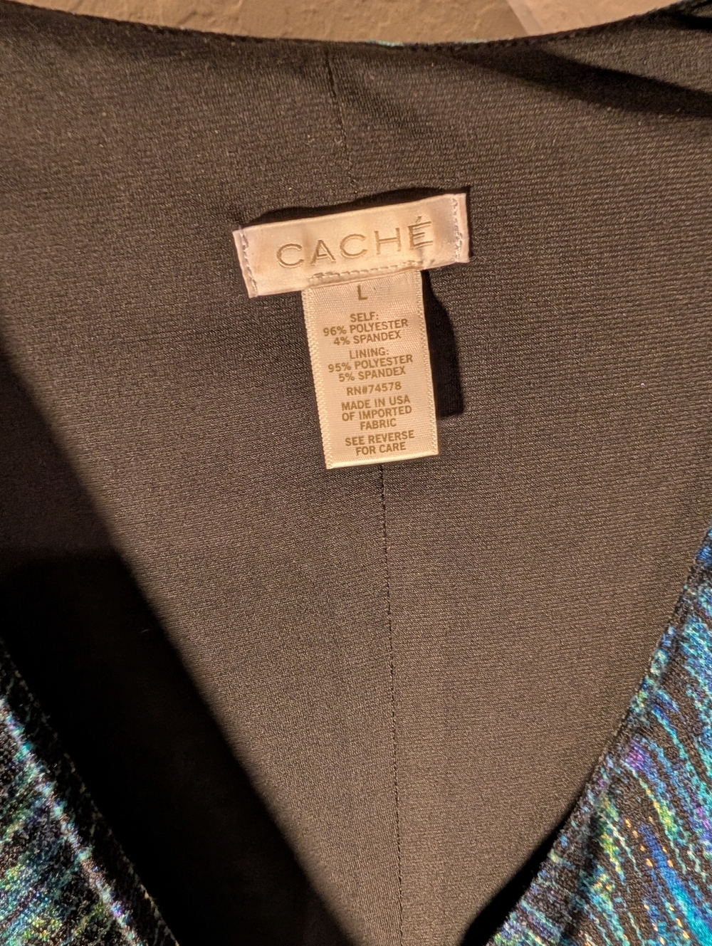 Cache Metallic Teal, Blue & Black Wrap Dress - Picture 5 of 5